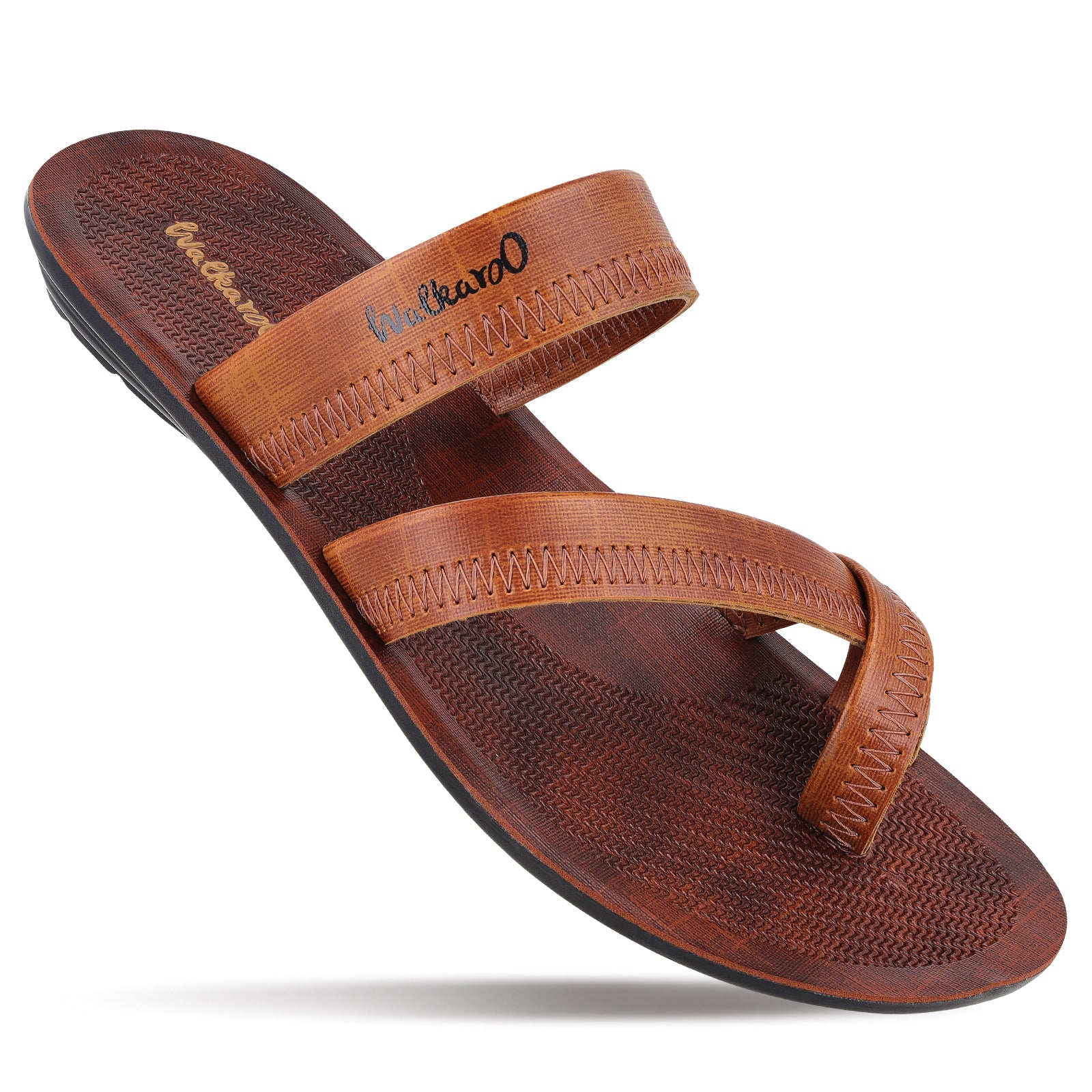 Boy's Cross Strap Slide Sandals - WG5340 Tan