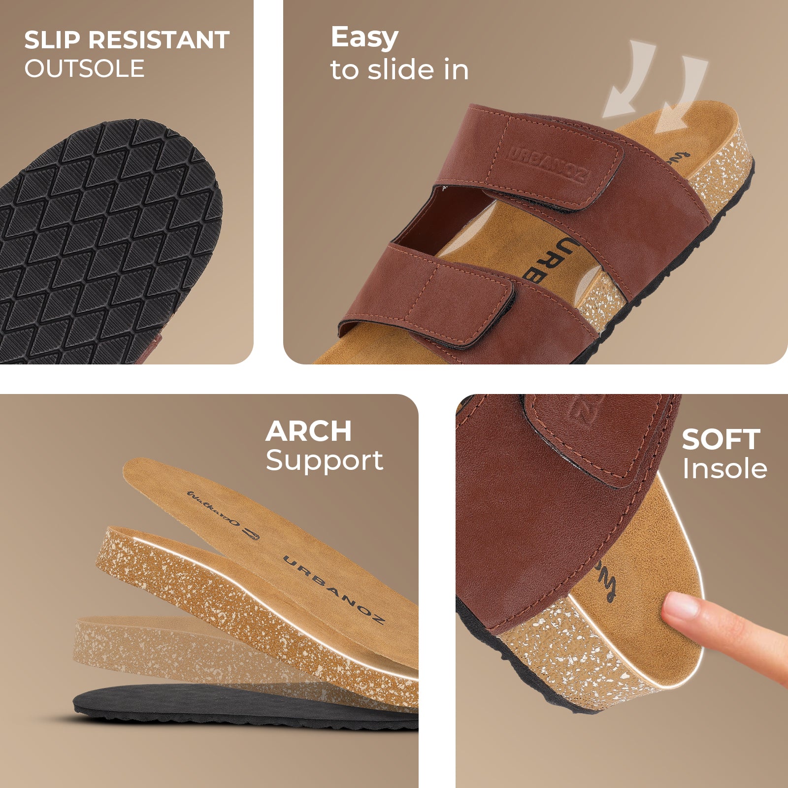 Men's Comfort Sandals - WGE53068 Brown