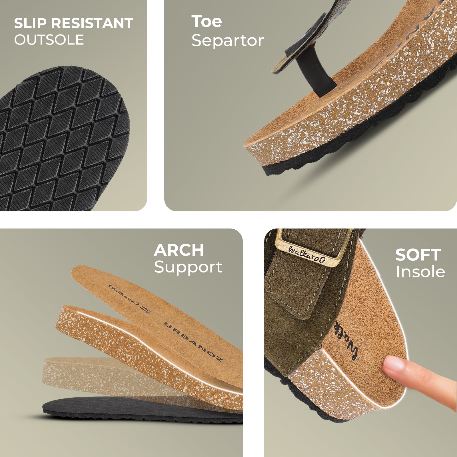 Men's Comfort Sandals - WGE53242 Olive