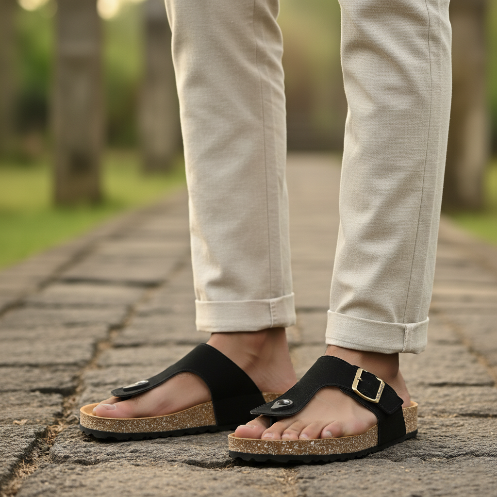 URBANOZ Men's Comfort Sandals - WGE53242 Black