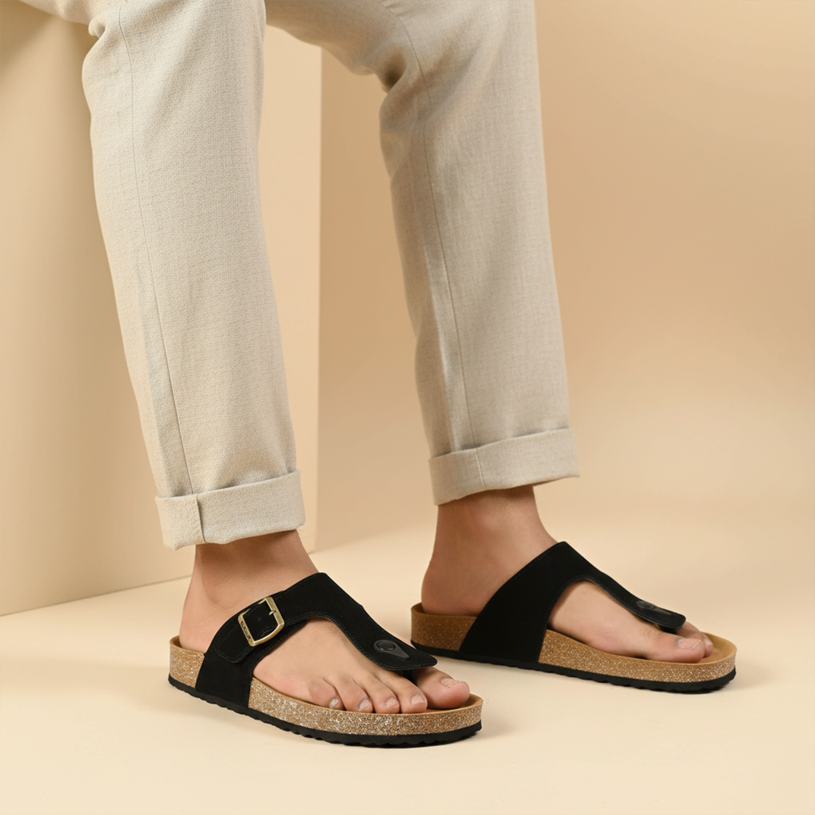 URBANOZ Men's Comfort Sandals - WGE53242 Black