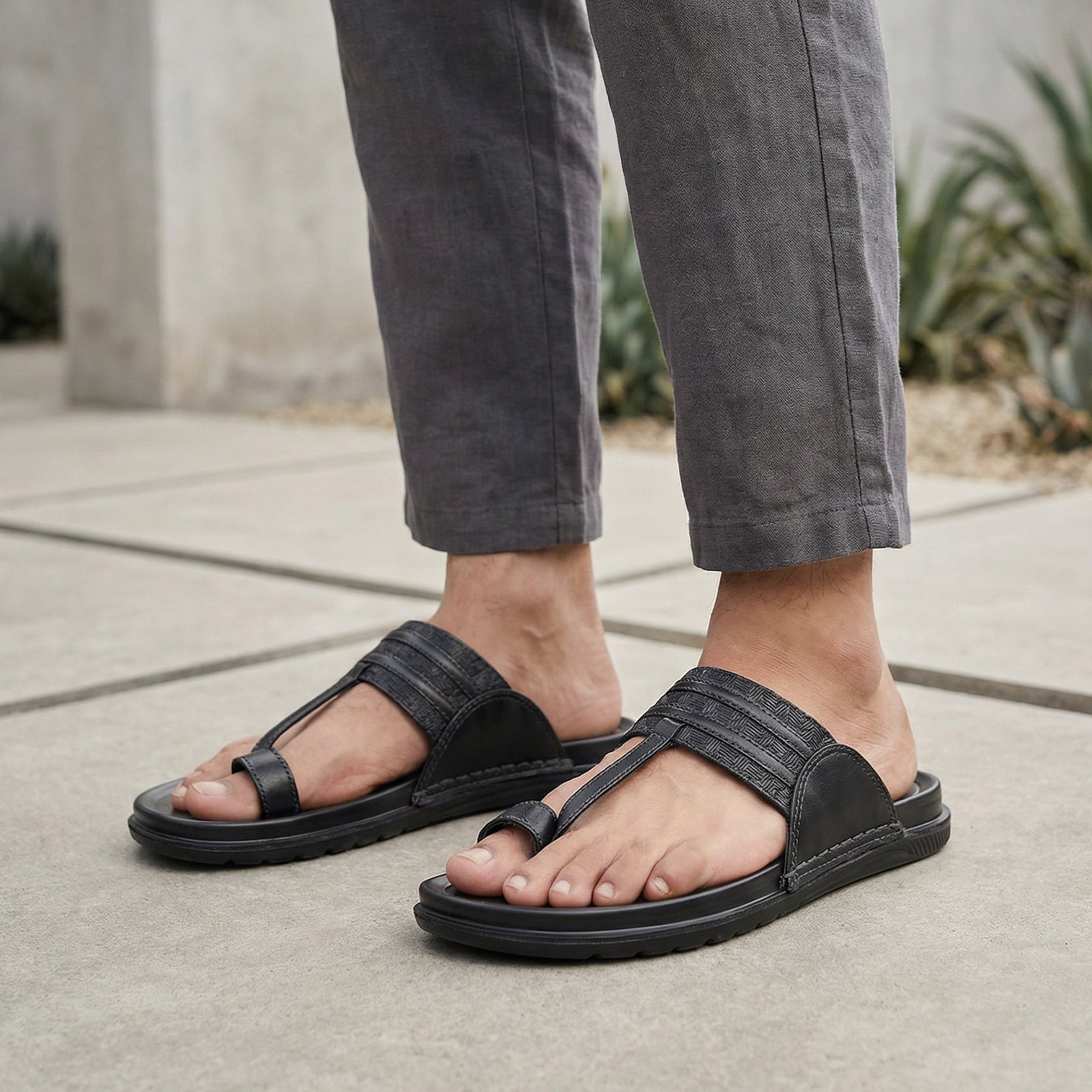 Men's Daily Wear Comfort Sandals - WGP53102 Black