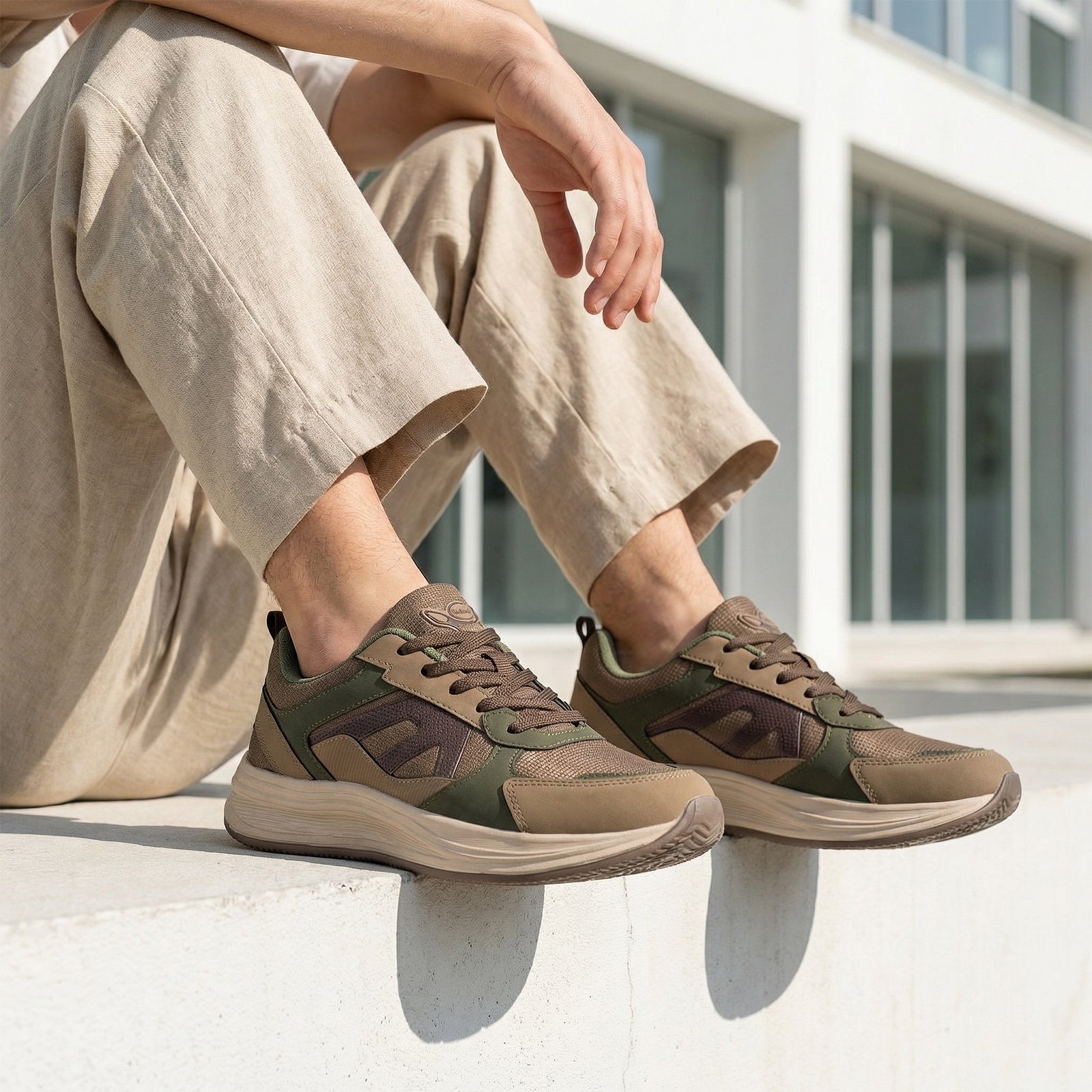 Men's Sports Shoe -ONG97009 Greige