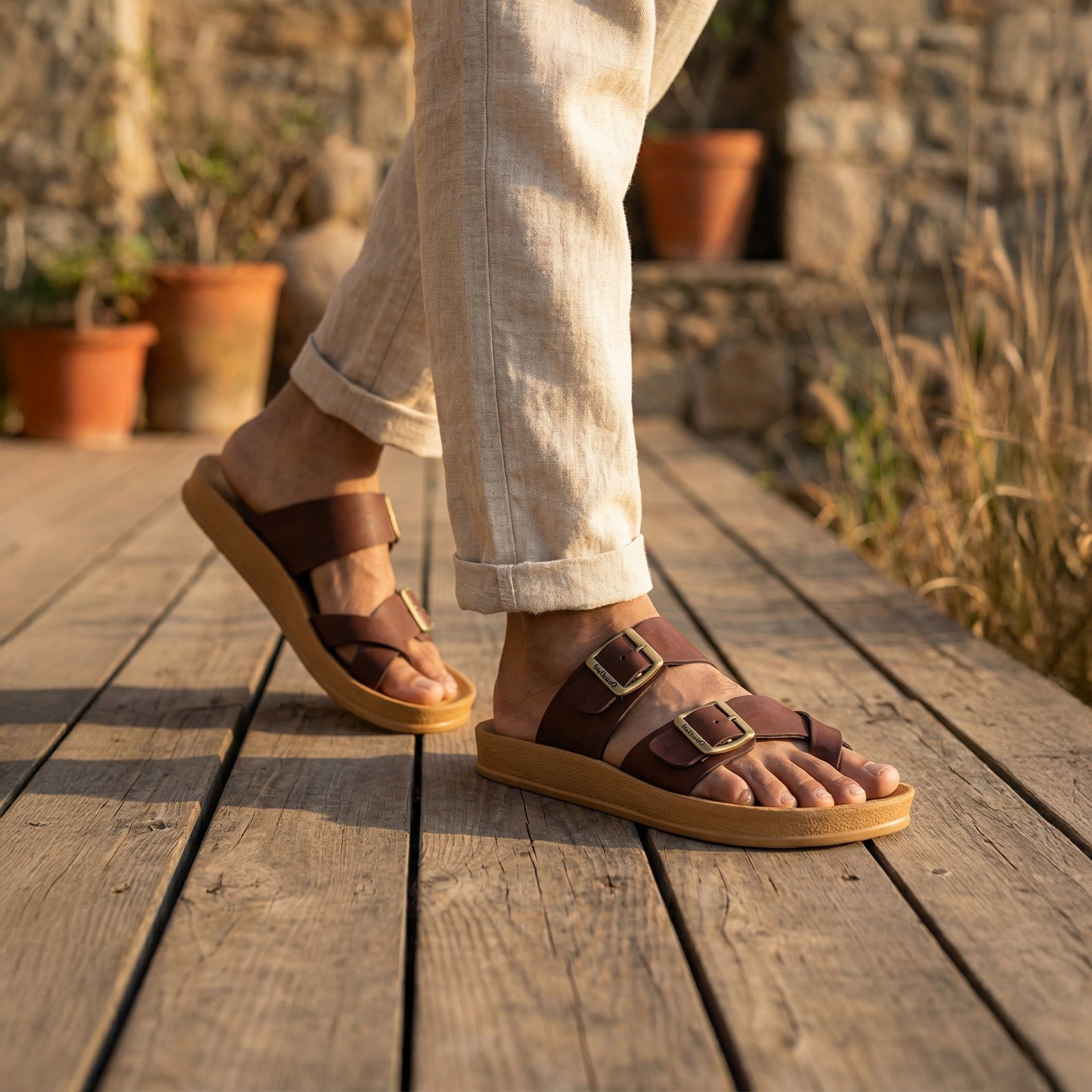 Men's Daily Wear Sandals - WGR53247 Brown