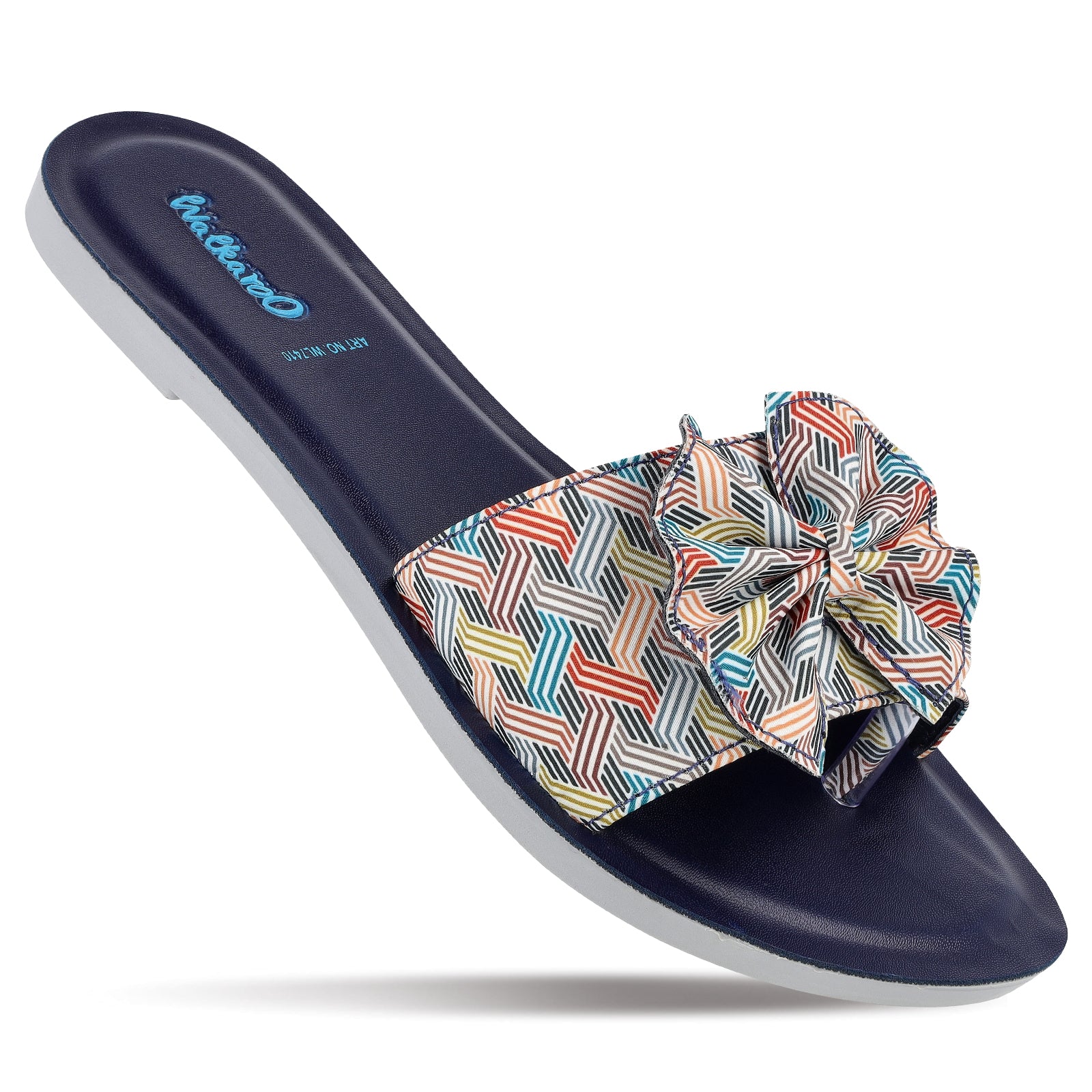 Women's Slide Sandals WL7410 Navy Blue – Walkaroo Footwear