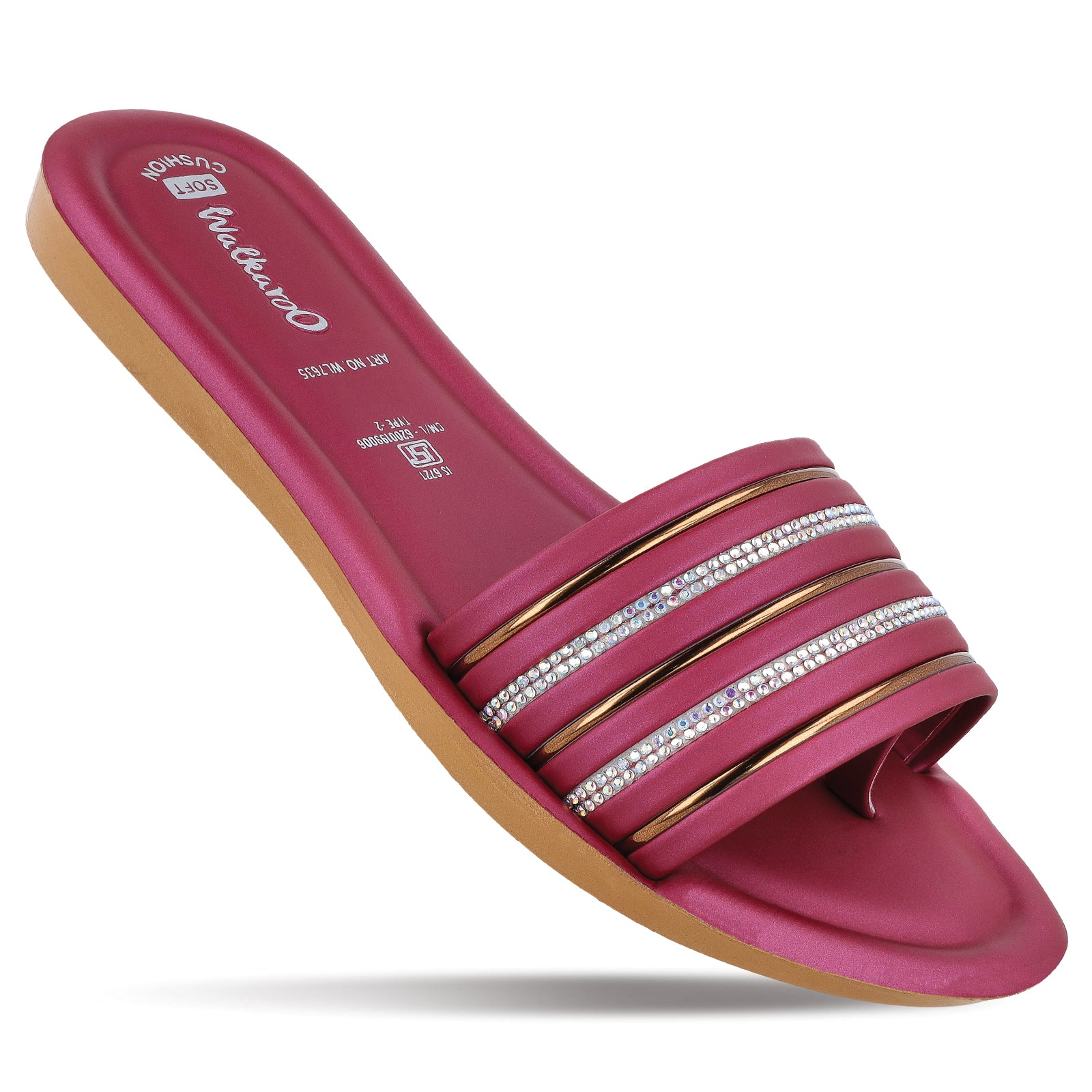 Women's Slide Sandals - WL7635 Maroon