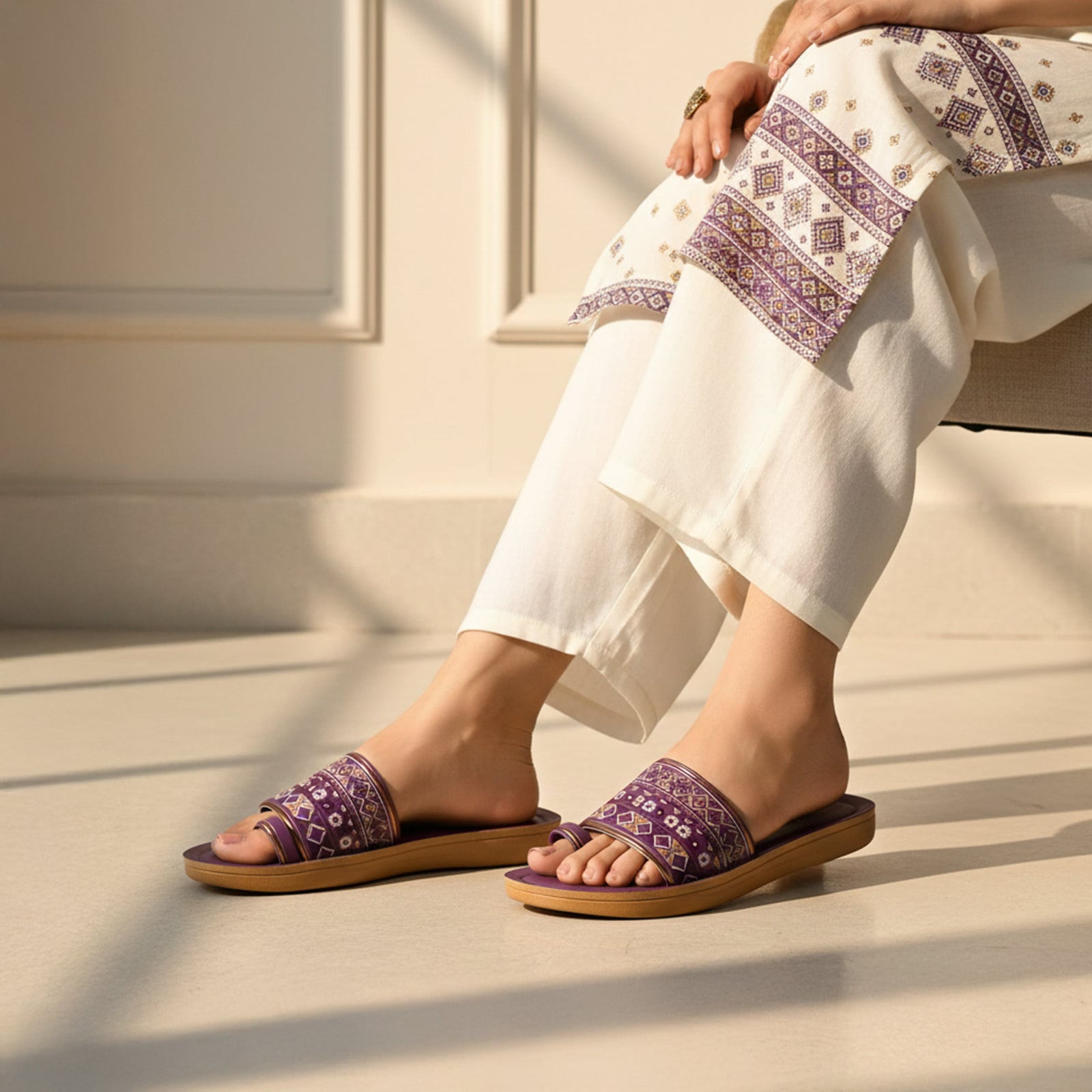 Women's Slide Sandals - WL7684 Plum