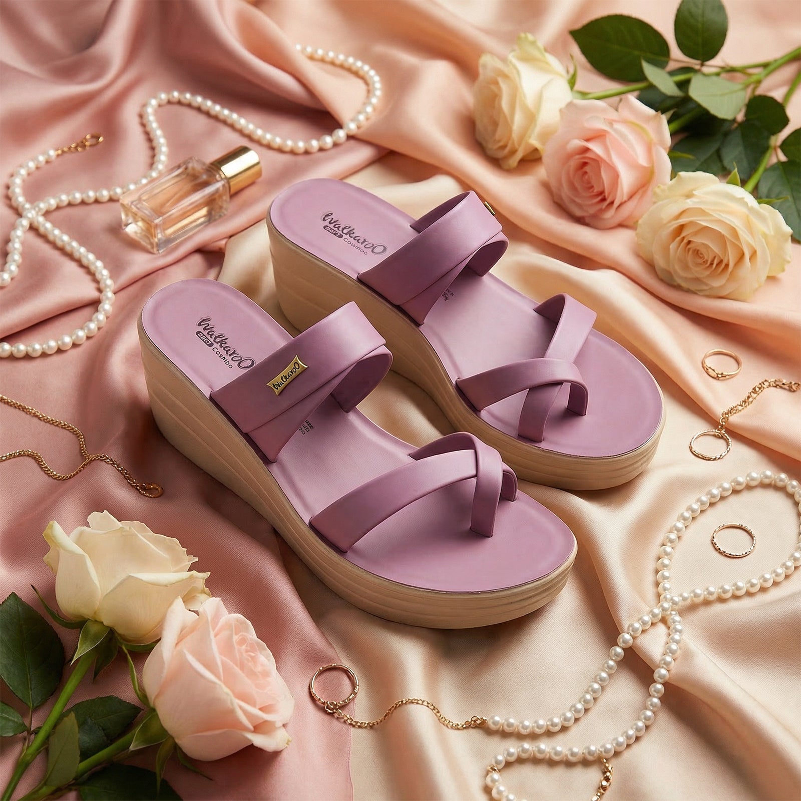 Women's Wedge Heel Sandals - WLP72029 Mauve