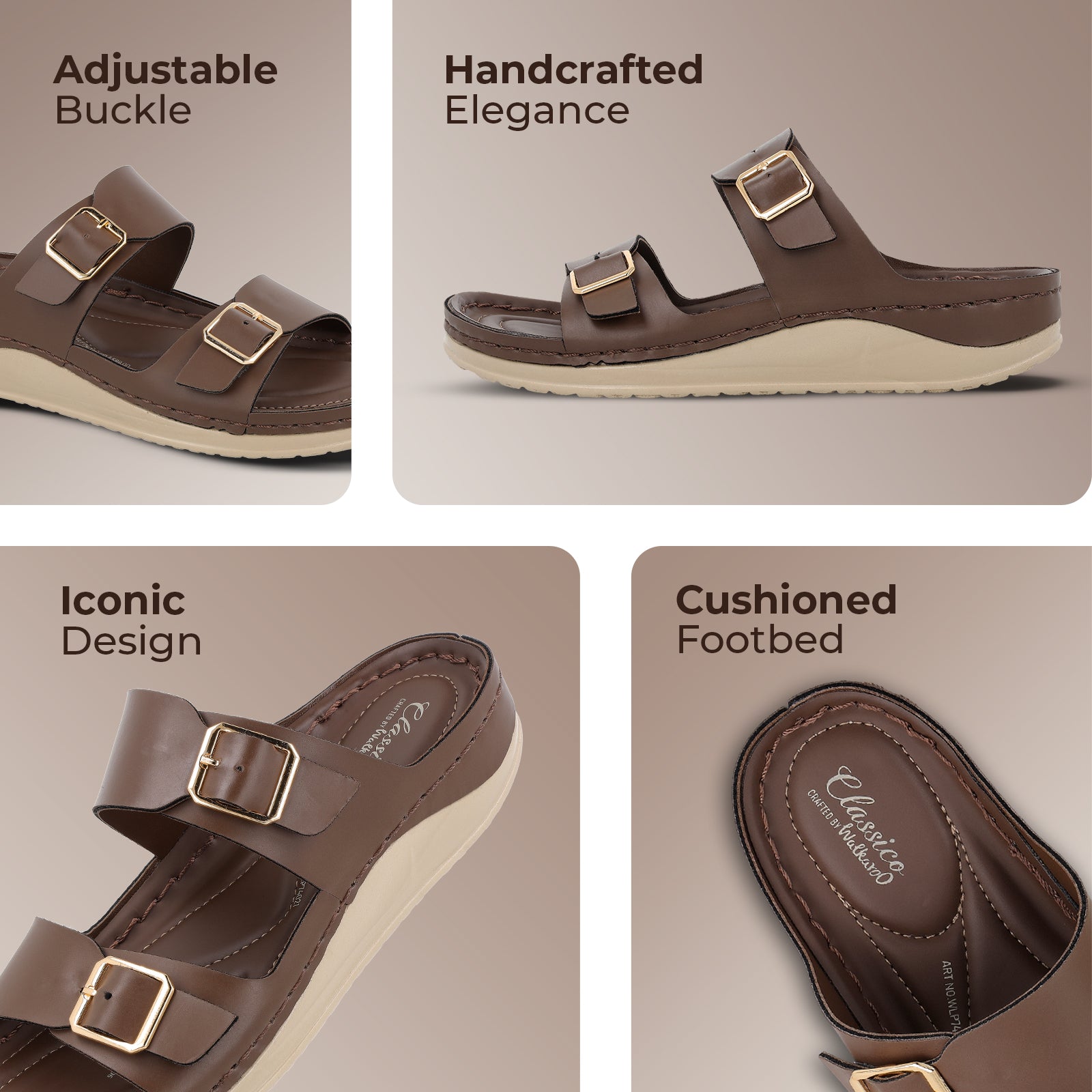 Women's Daily Wear Comfort Sandals - WLP74021 Espresso