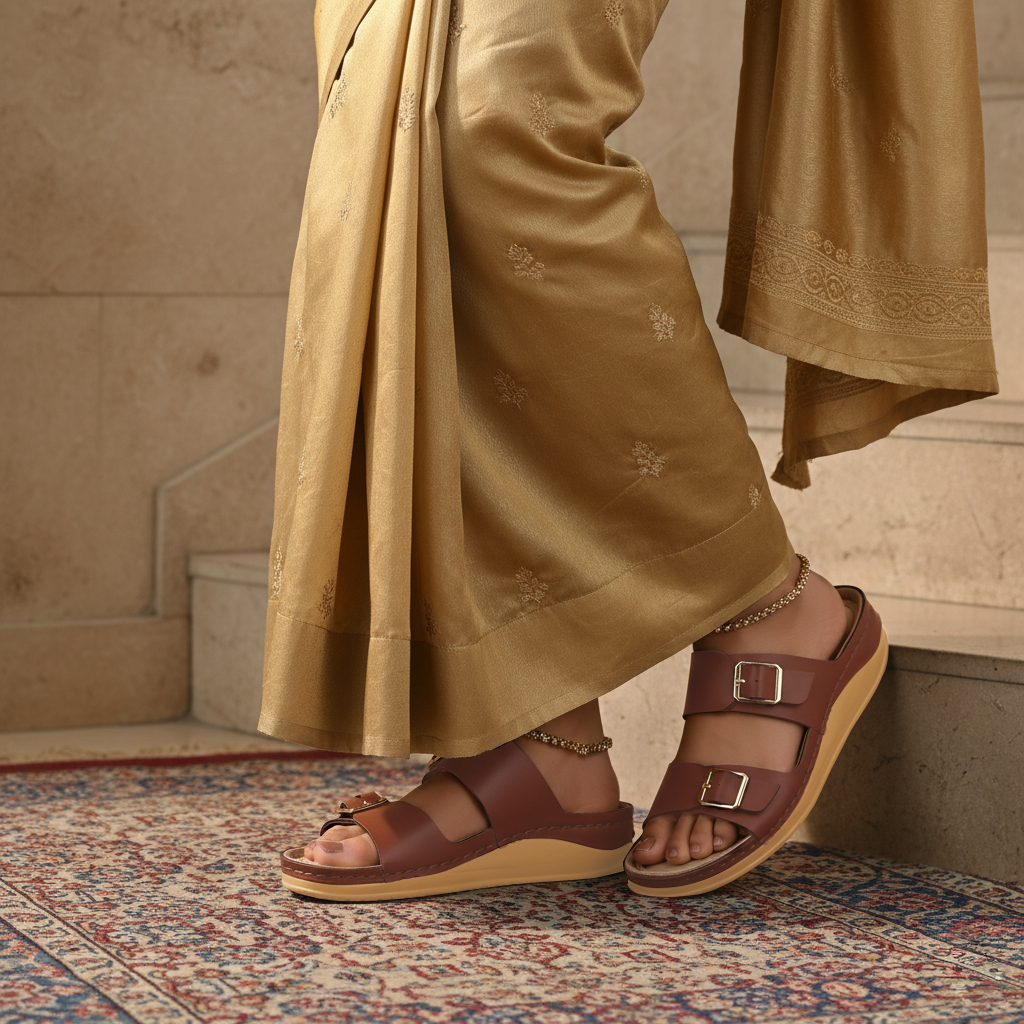 Women's Daily Wear Comfort Sandals - WLP74021 Brown