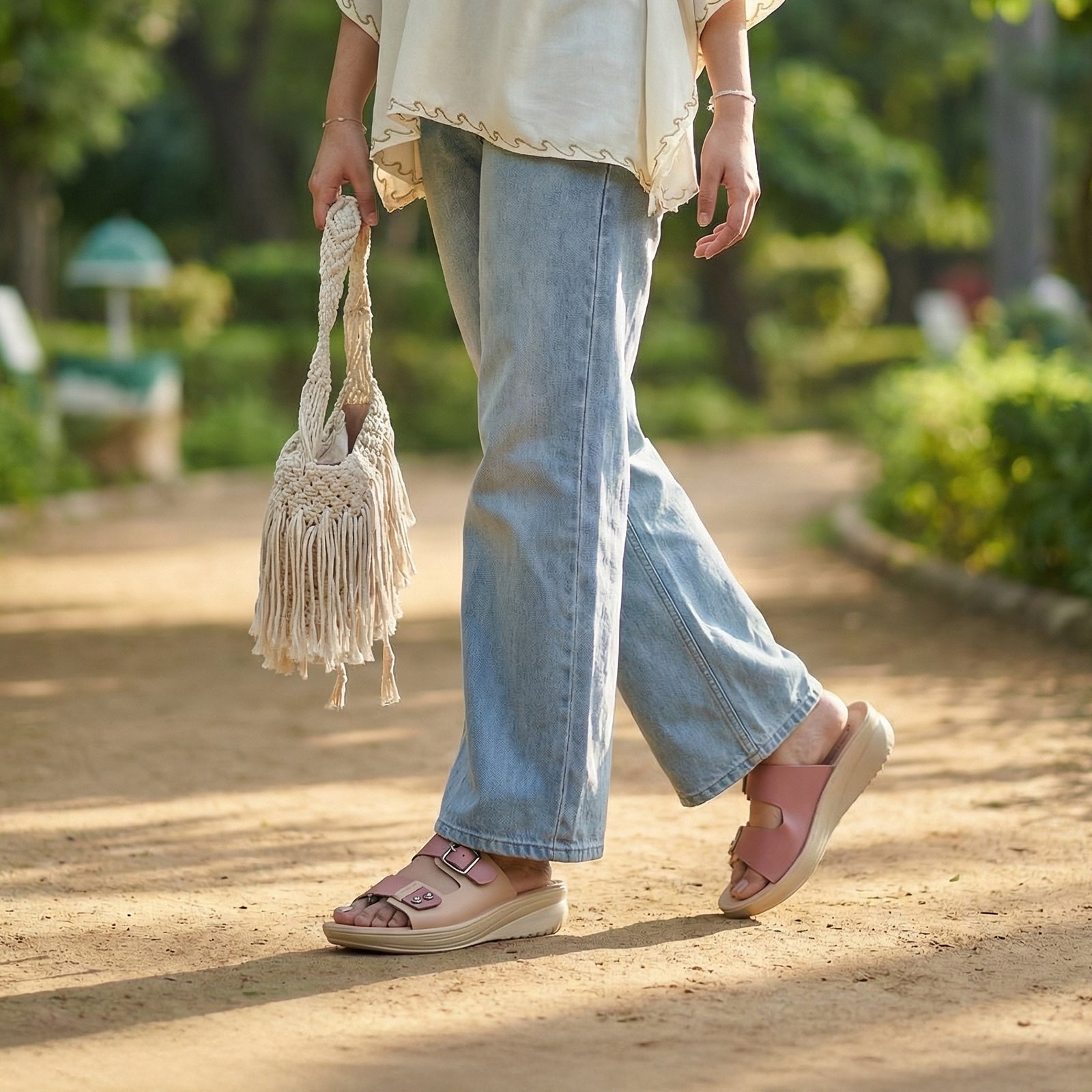 Women's Daily Wear Sandal - WLR74019 Dusty Rose