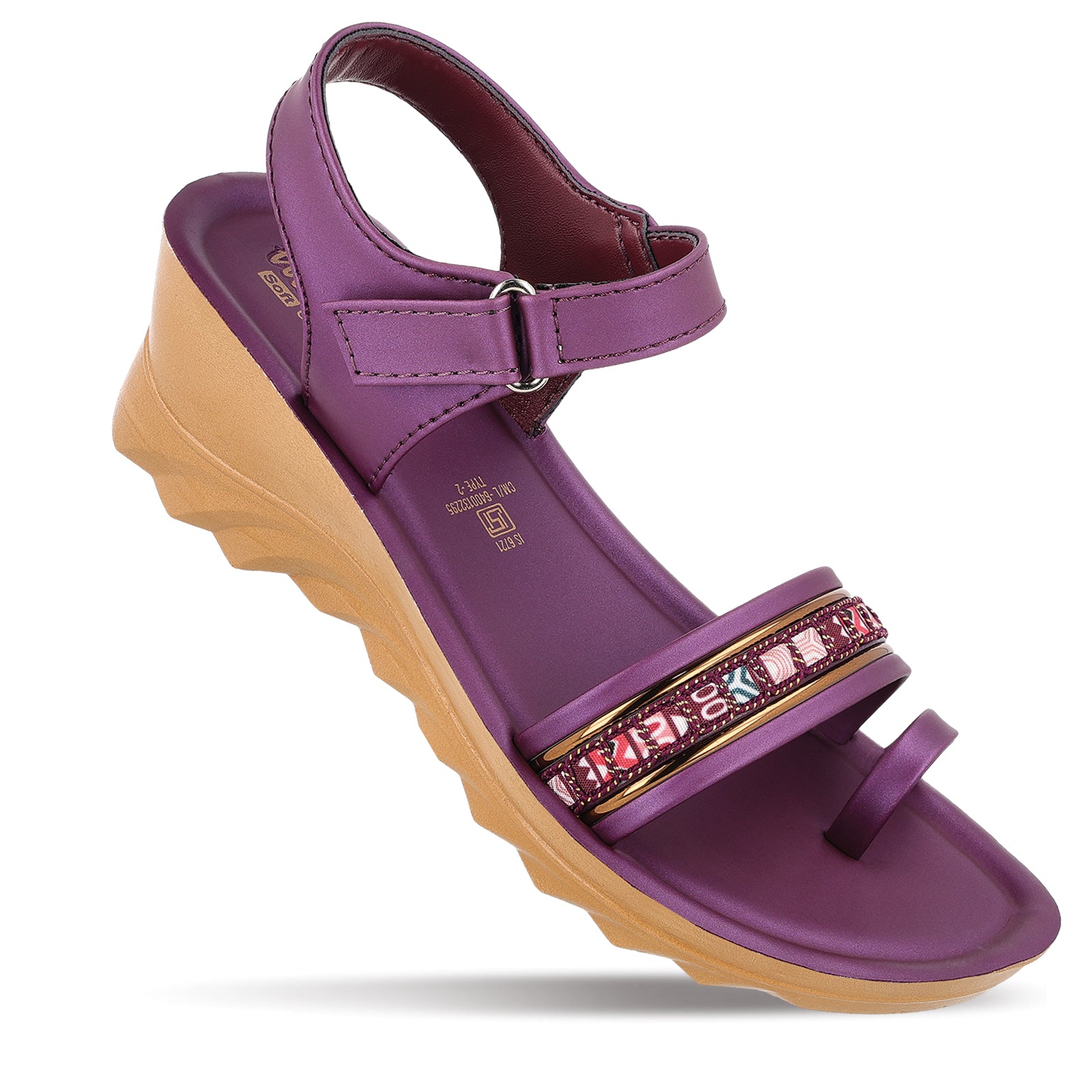 Girl's Wedge Heel Sandals - WLR77030 Plum