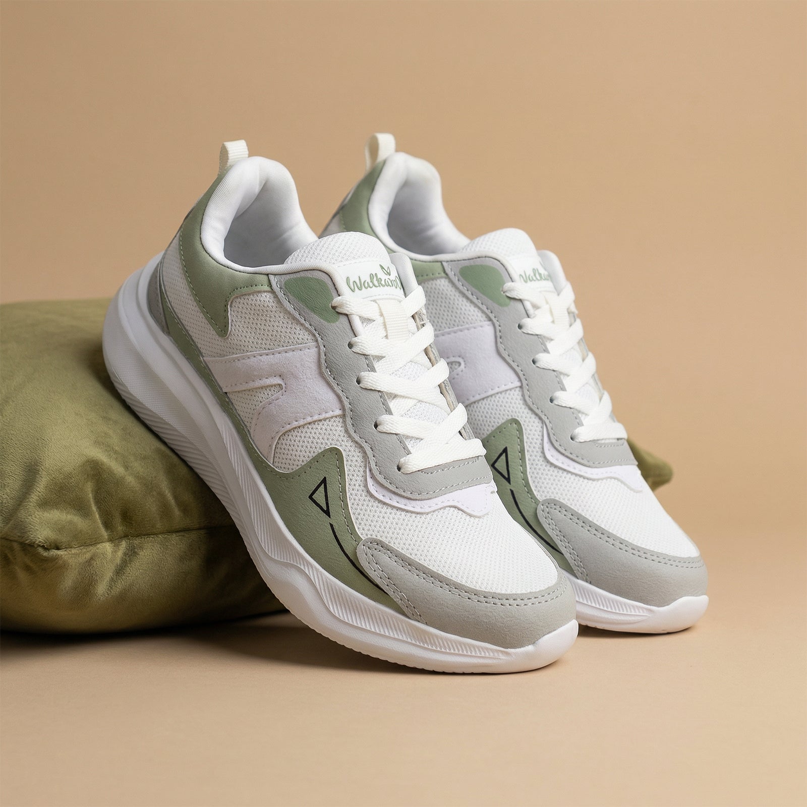 Men's Lace-up Sports Shoes - WS3122 White Green