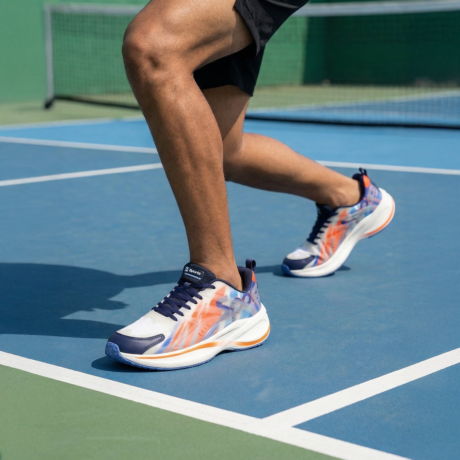 Men's Night Glow Sports Shoe - WS9134 Navy Blue Orange