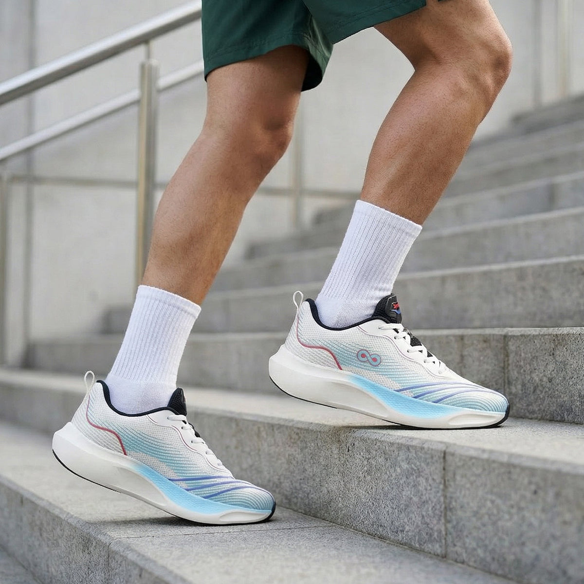 Men's Lace-up Walking Shoes - WS9142 White
