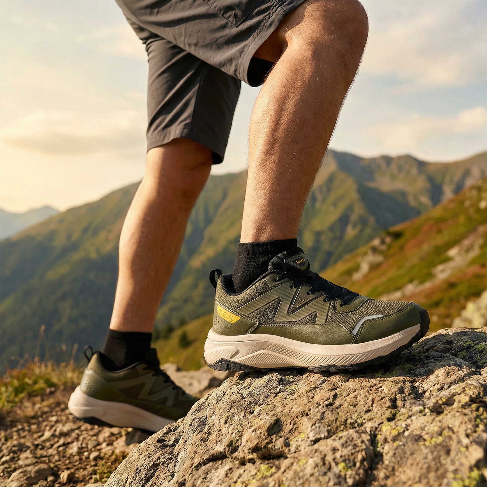 Men's Trekking Shoes - WS9166 Olive