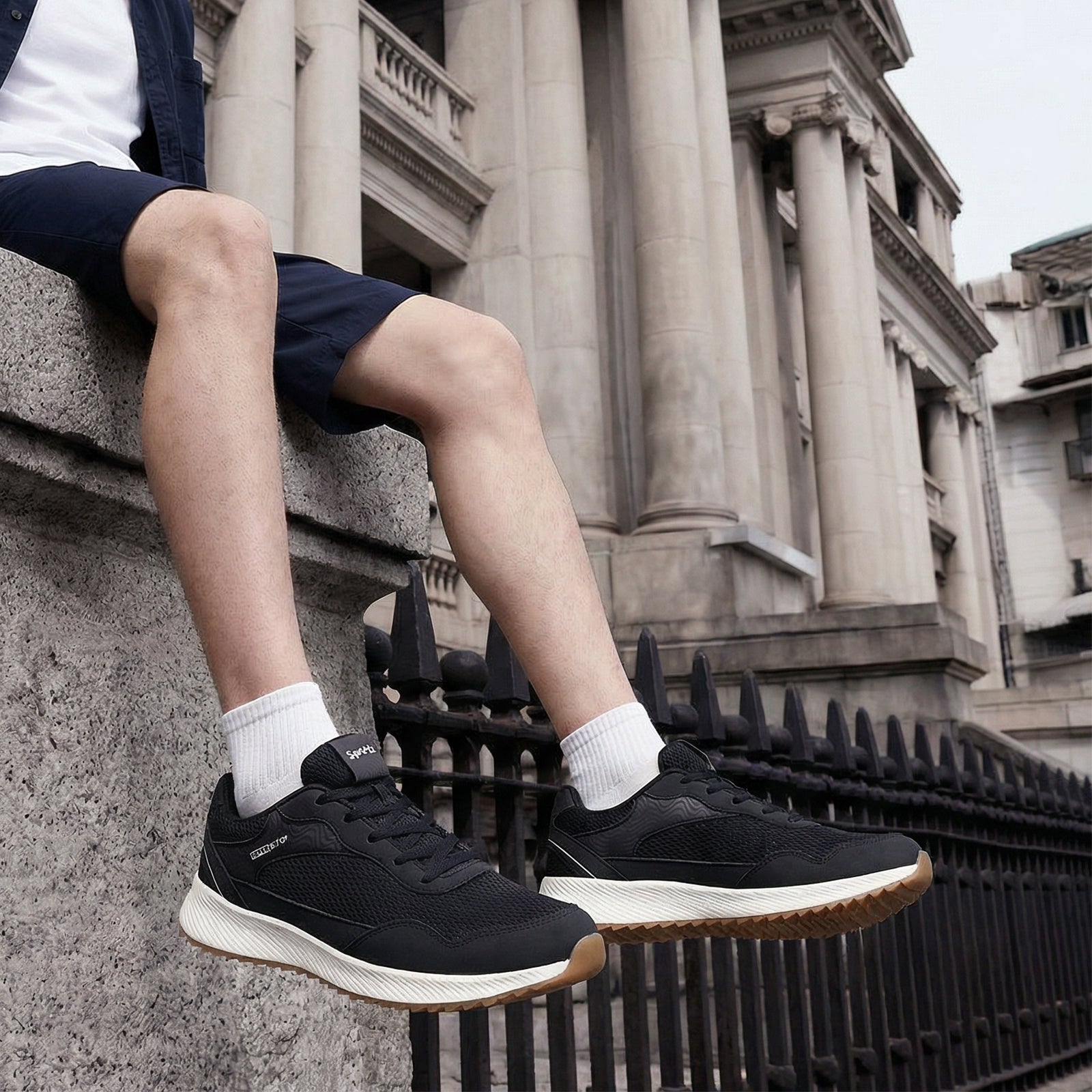 Men's Lace-up Running Shoes - WS9599 Black