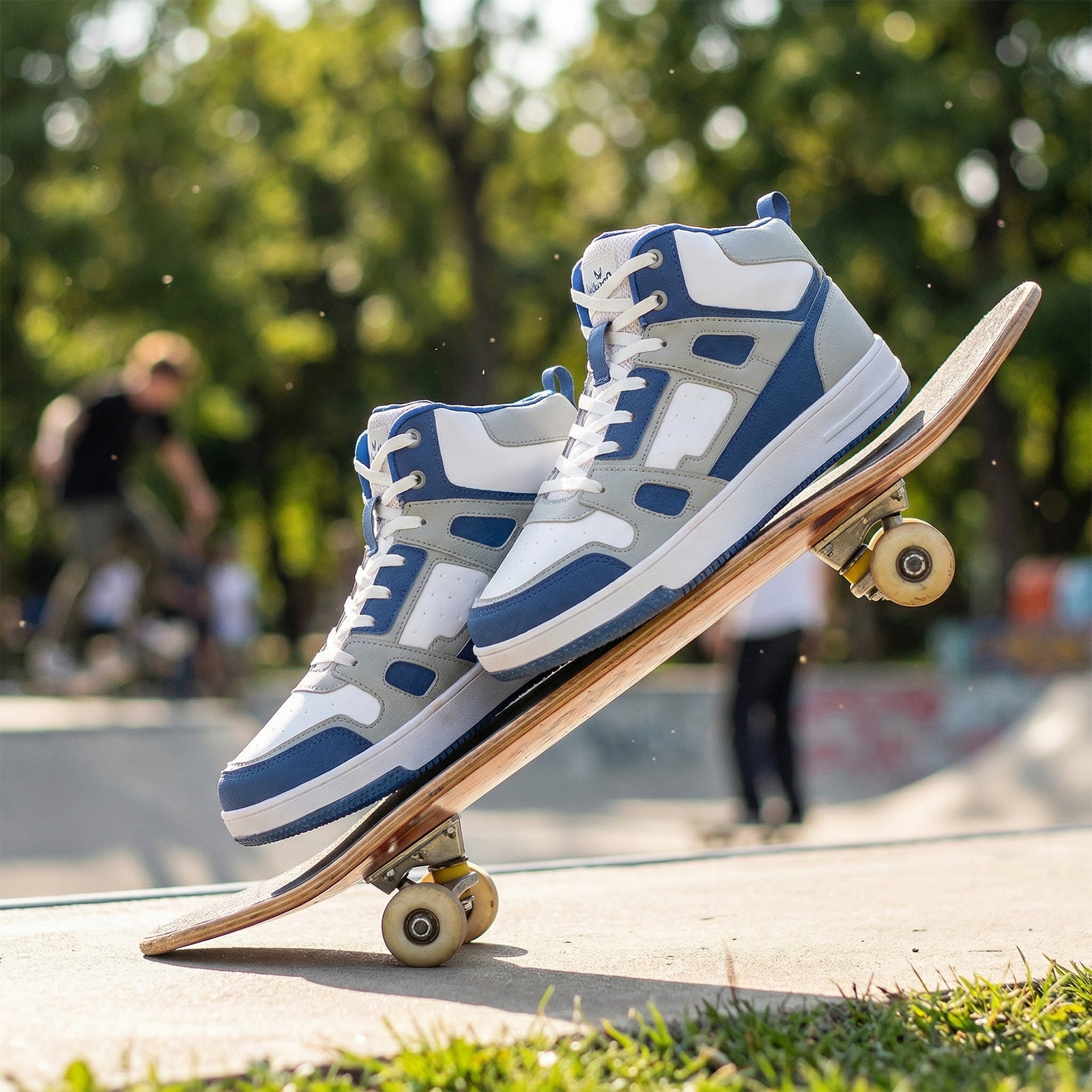 Men's High Top Sneakers - WY3466 Blue White
