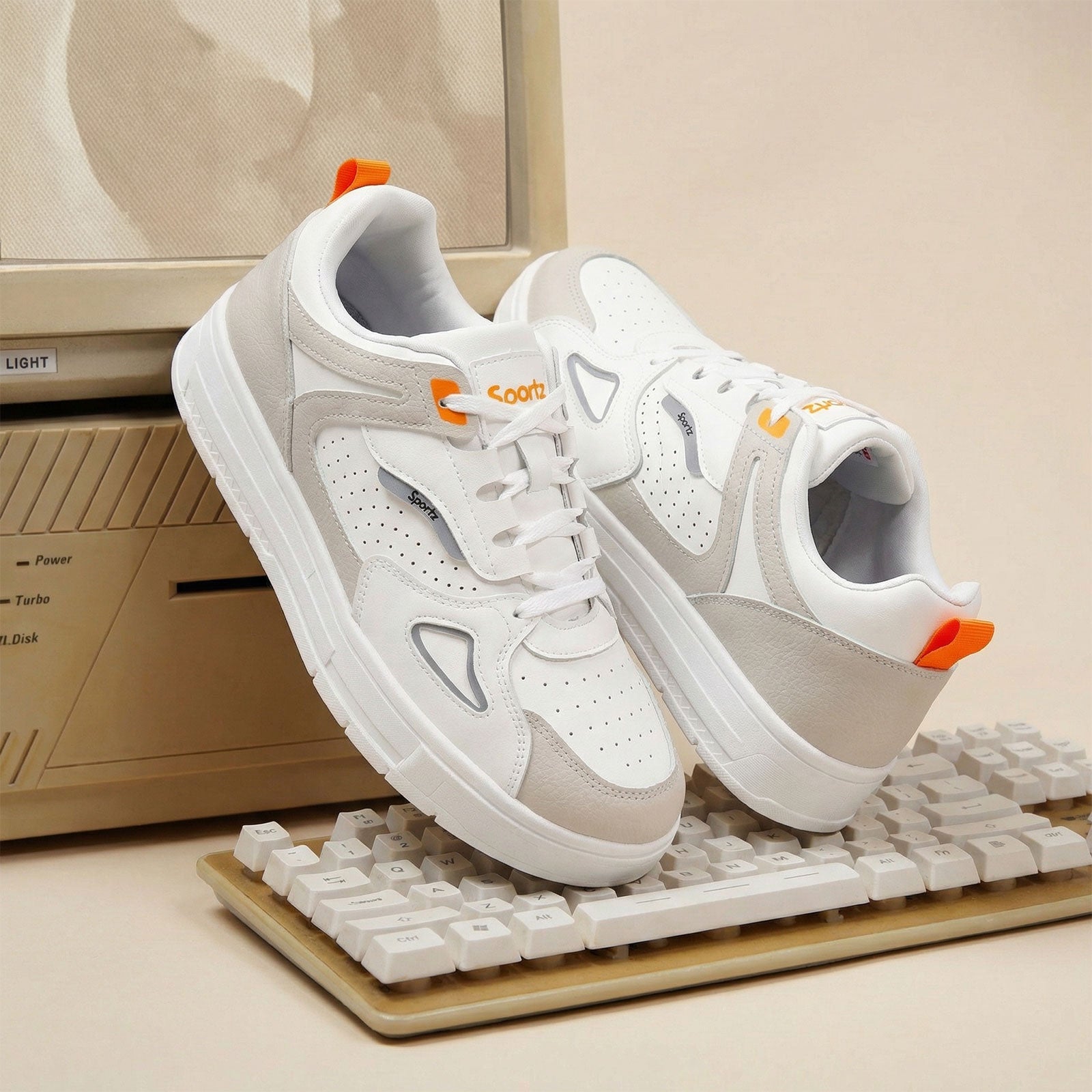 Men's Sports Sneakers - WY3497 White Grey
