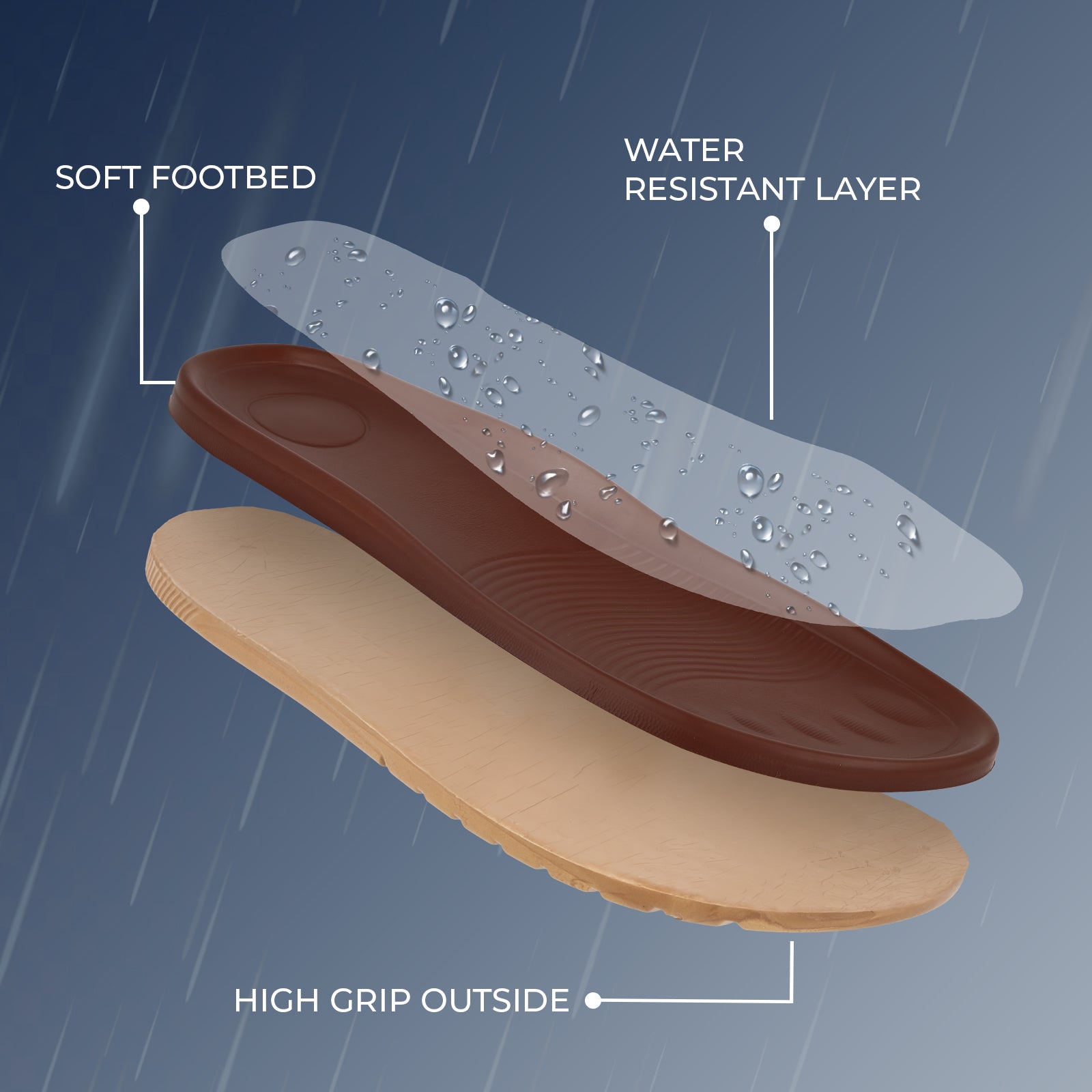 Men's Bounceez Water Resistant Sandals - WGP50019 Reddish Brown