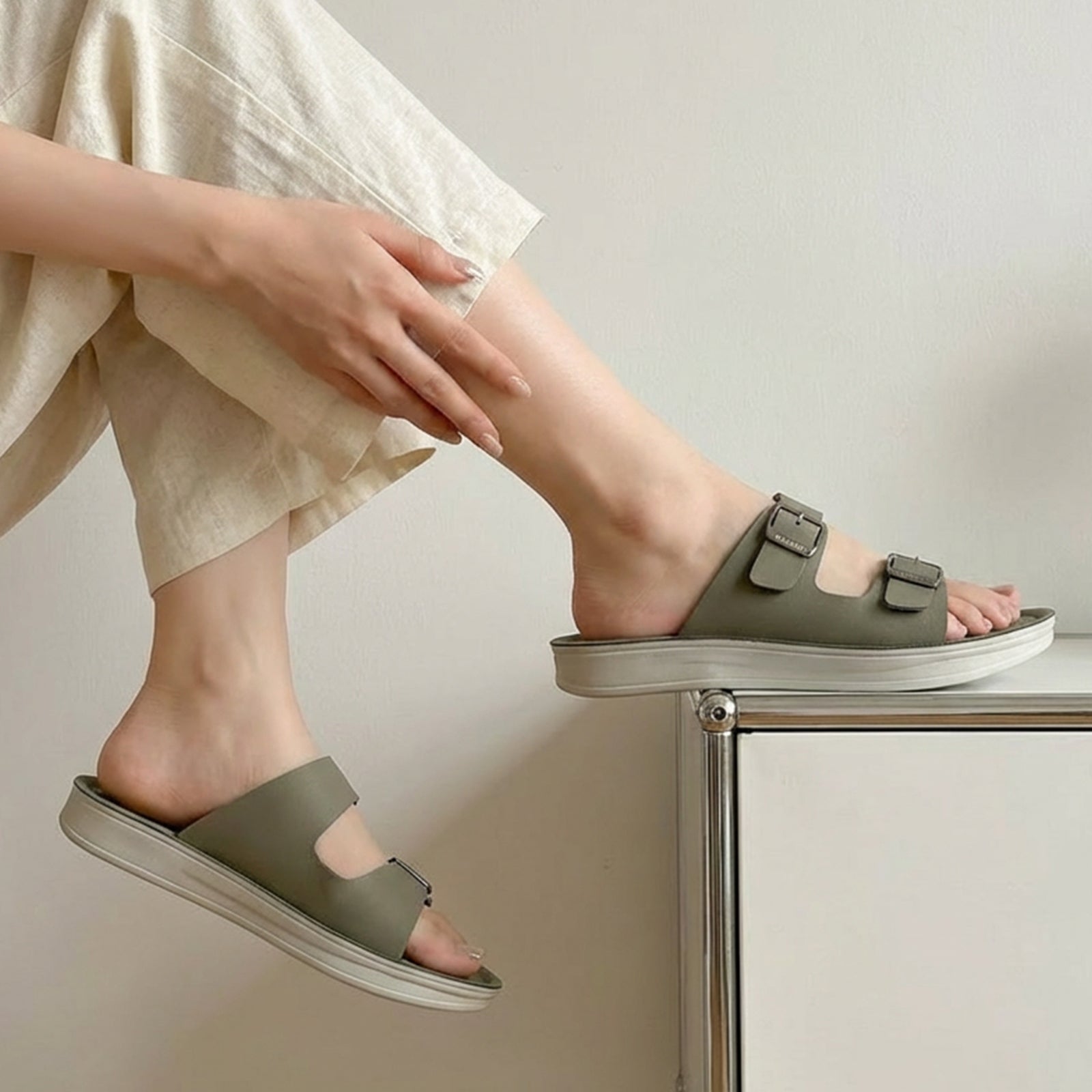 Women's Daily Wear Sandals - WL7554 Olive