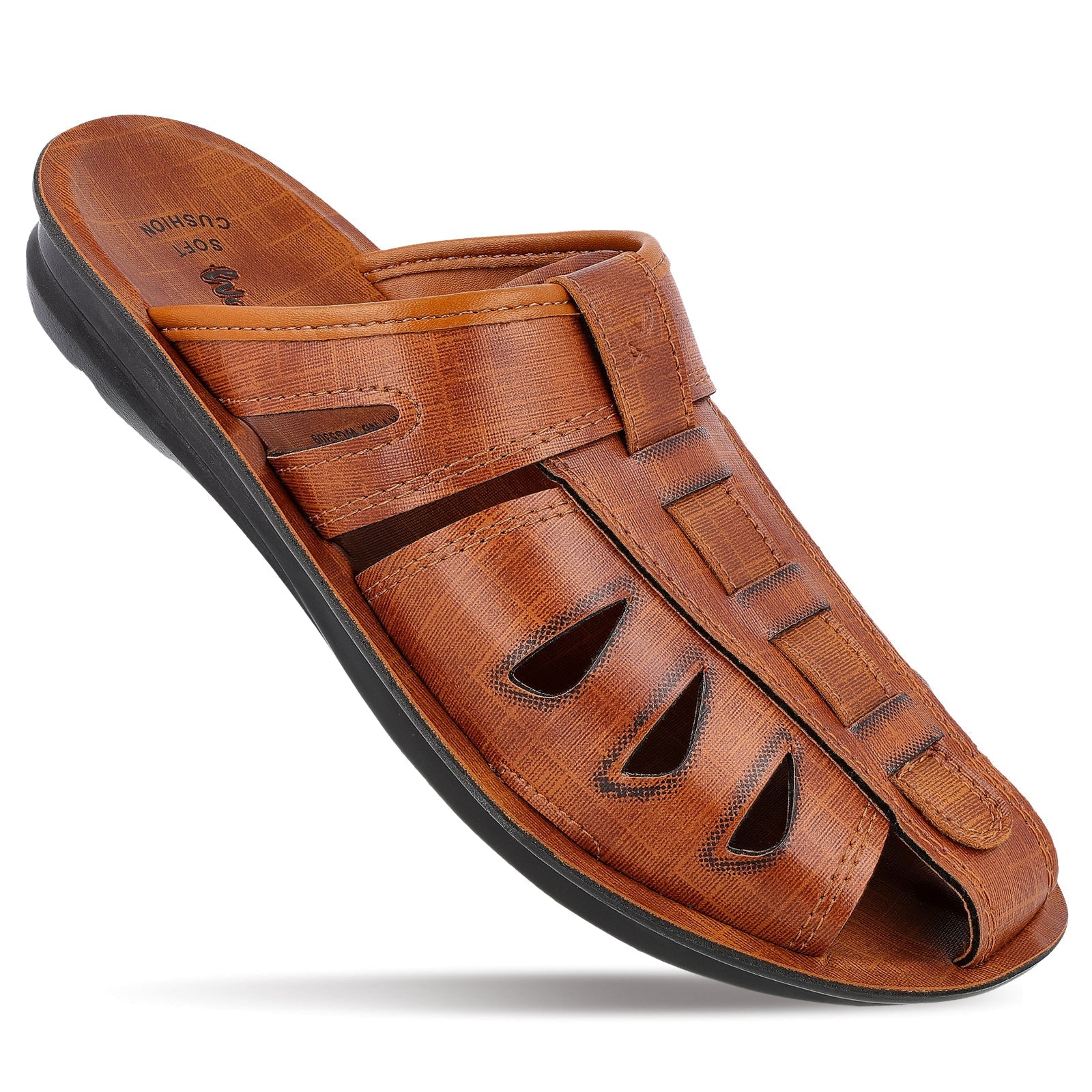 Men's Fishermen Cut Slide Sandals  - WG5309 Tan