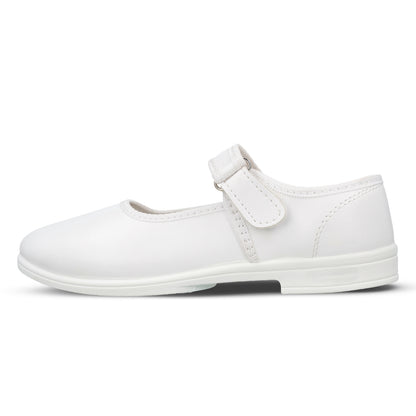 Girls School Shoes - WV592 White