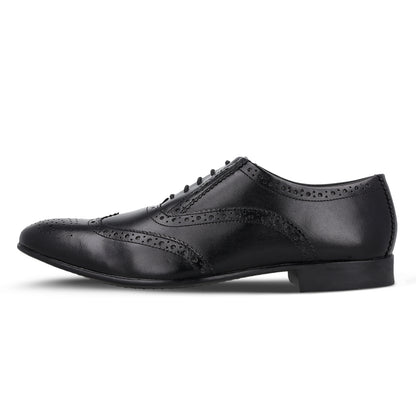 Men's Brogue Leather formals Shoes WF6055 Black - Main Image