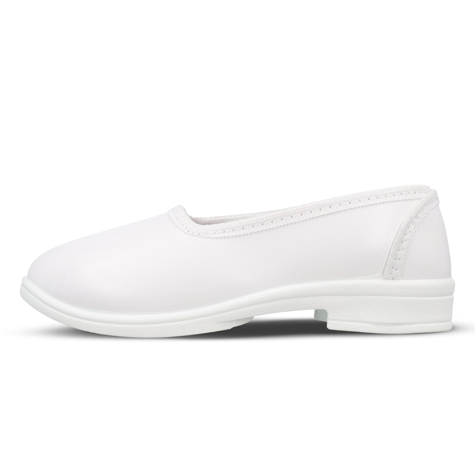 Kids Slip-On school Shoe - WV593 White