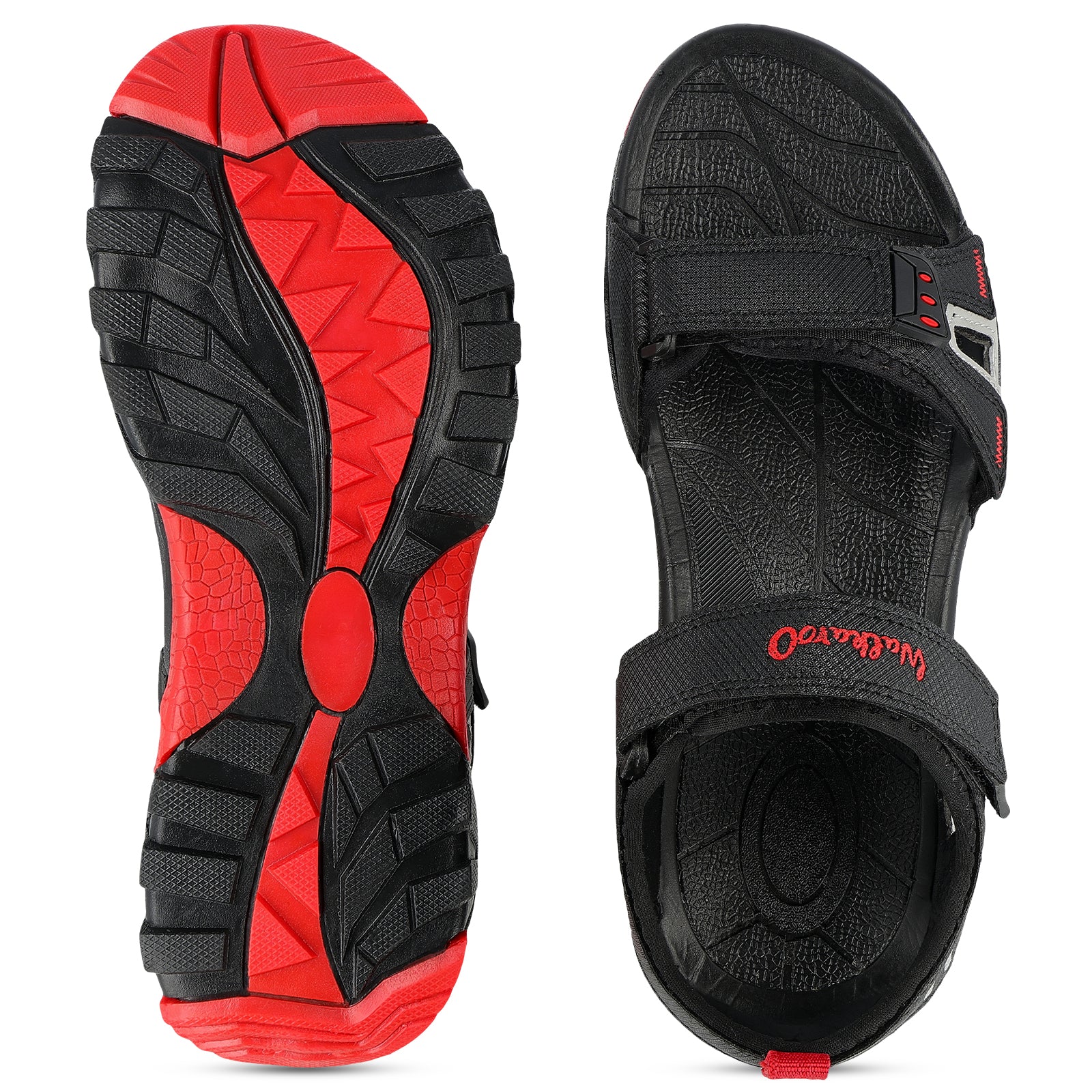 Walkaroo Men Sandals  - WC4426 Black Red