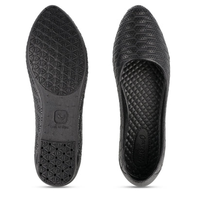 Walkaroo Go Womens Melange Belly Shoes - 12801 Black