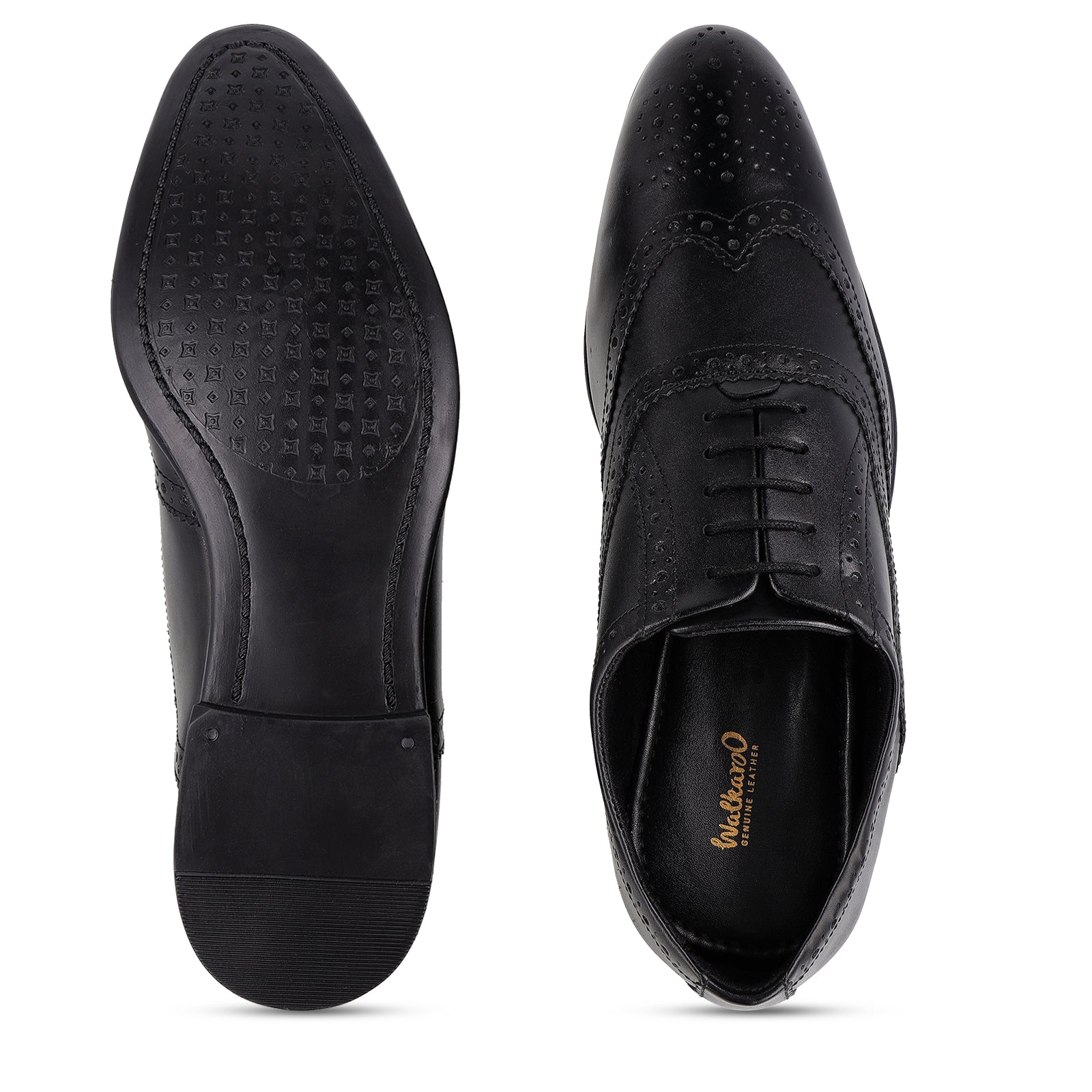 Men's Brogue Leather formals Shoes - WF6055 Black