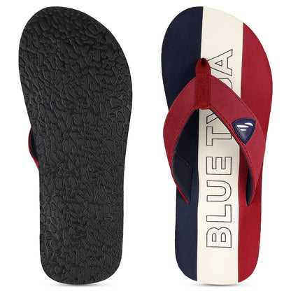 Blue Tyga Men's Flip Flop Thong  - BT4274 Maroon Blue