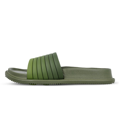 Walkaroo Mens Flip Flop Sliders - WC4845 Olive - Walkaroo Footwear