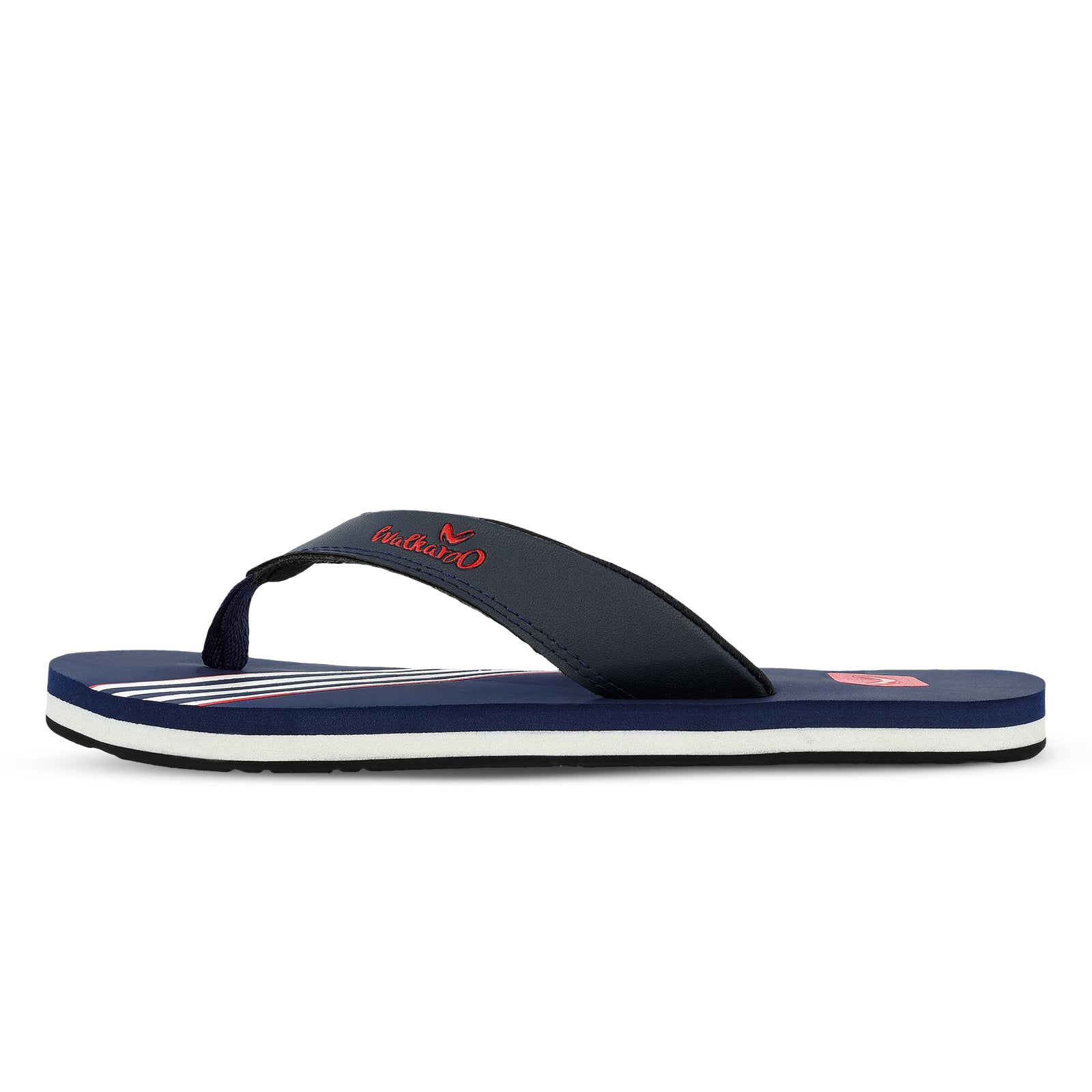 Walkaroo Men Striped Thong Flip-Flop  - WC4220 Blue white