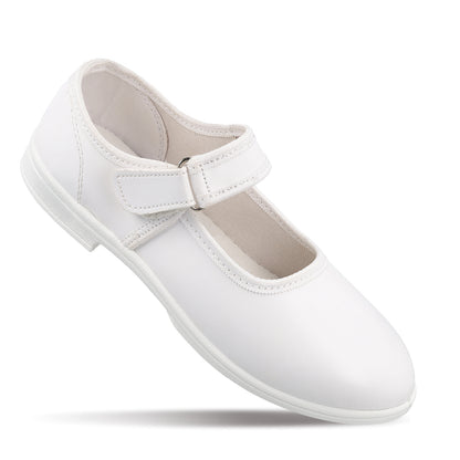 Girls School Shoes - WV592 White