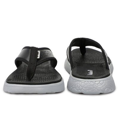 Walkaroo Men Textured Thong Flip-Flop - WC4238 Black Grey - Walkaroo Footwear