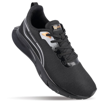 ZYLOK Men's Lace-up Sports Shoes - Black Gold