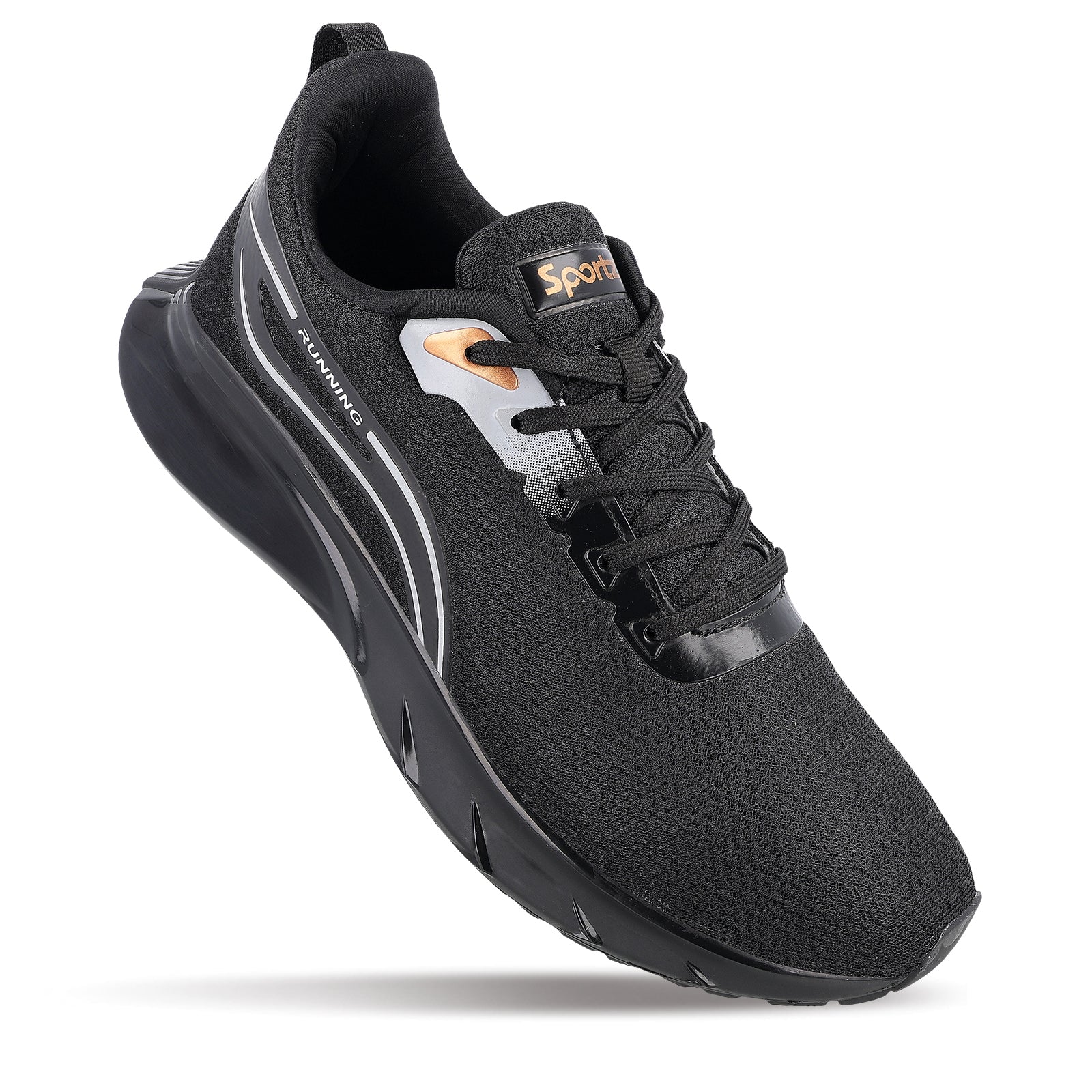 ZYLOK Men's Lace-up Sports Shoe - Black Gold
