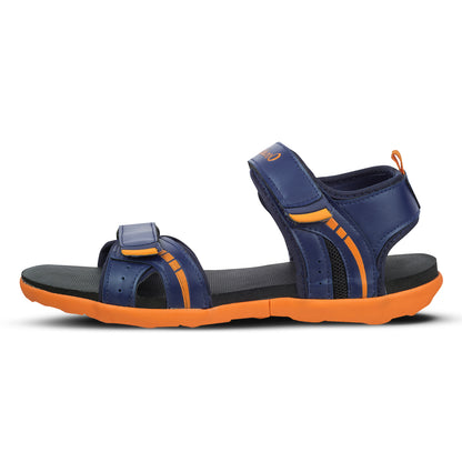 Walkaroo Mens Sandals  - WC4372 Navy Blue orange