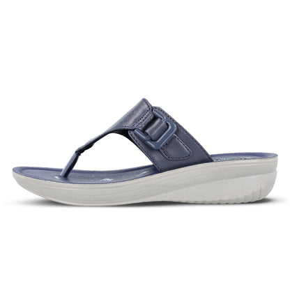 Blue Tyga Womens Textured Thong Sandals  - WL7472 Blue