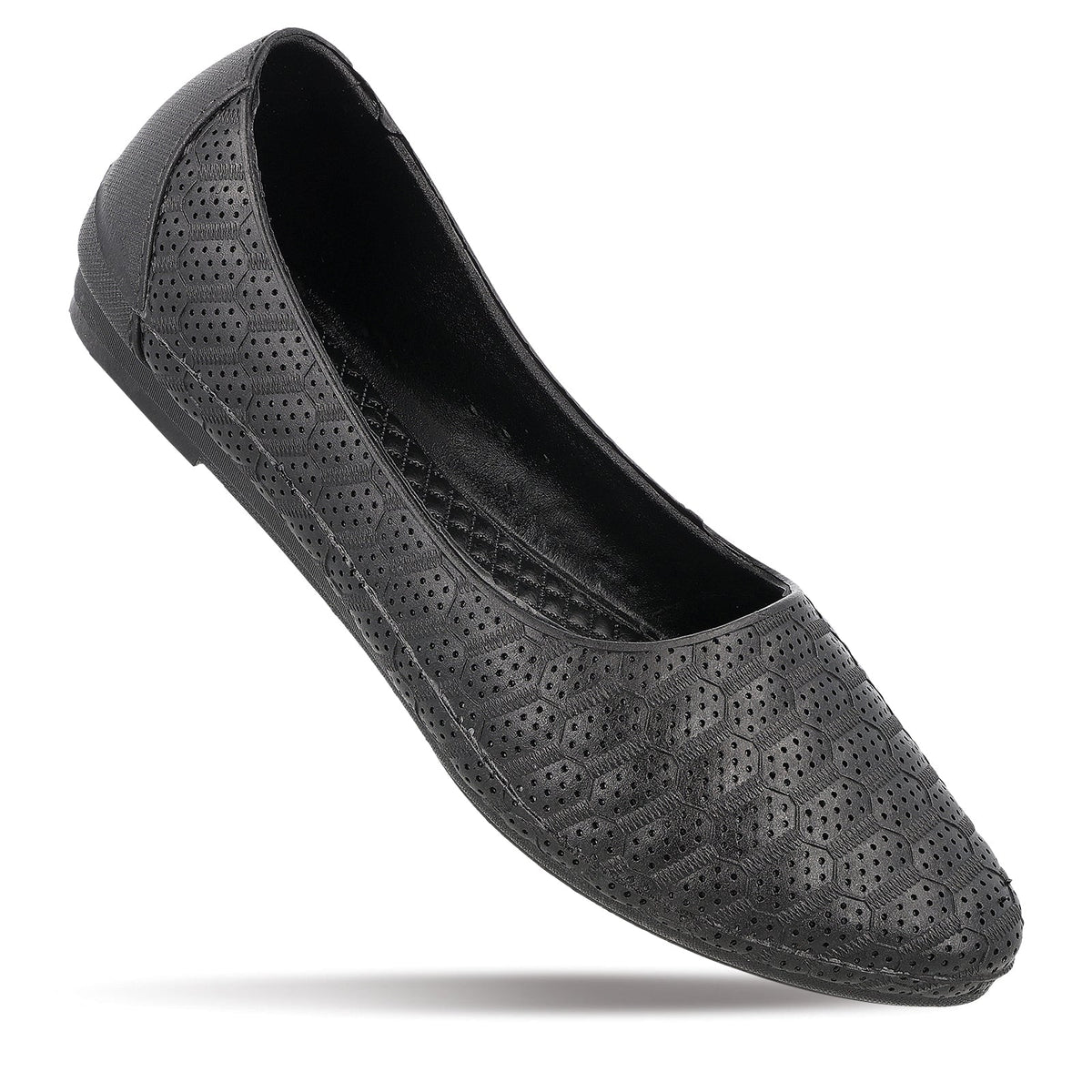 Walkaroo Go Womens Melange Belly Shoes - 12801 Black