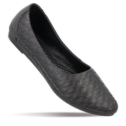 Walkaroo Go Womens Melange Belly Shoes - 12801 Black