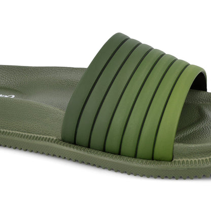Walkaroo Mens Flip Flop Sliders - WC4845 Olive - Walkaroo Footwear