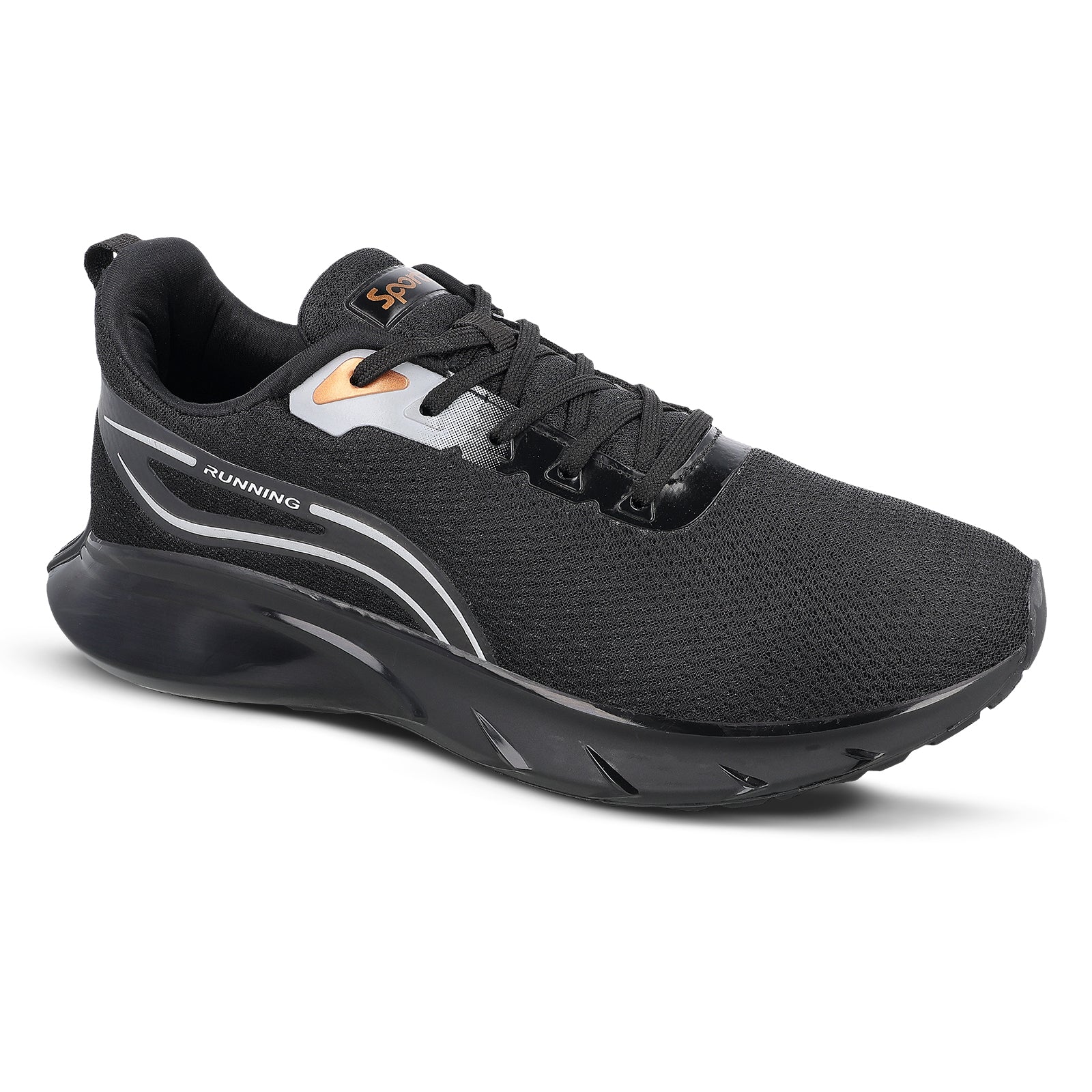 ZYLOK Men's Lace-up Sports Shoe - Black Gold