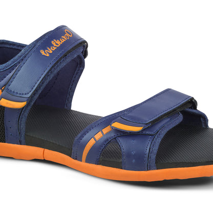 Walkaroo Mens Sandals  - WC4372 Navy Blue orange