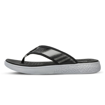 Walkaroo Men Textured Thong Flip-Flop - WC4238 Black Grey - Walkaroo Footwear