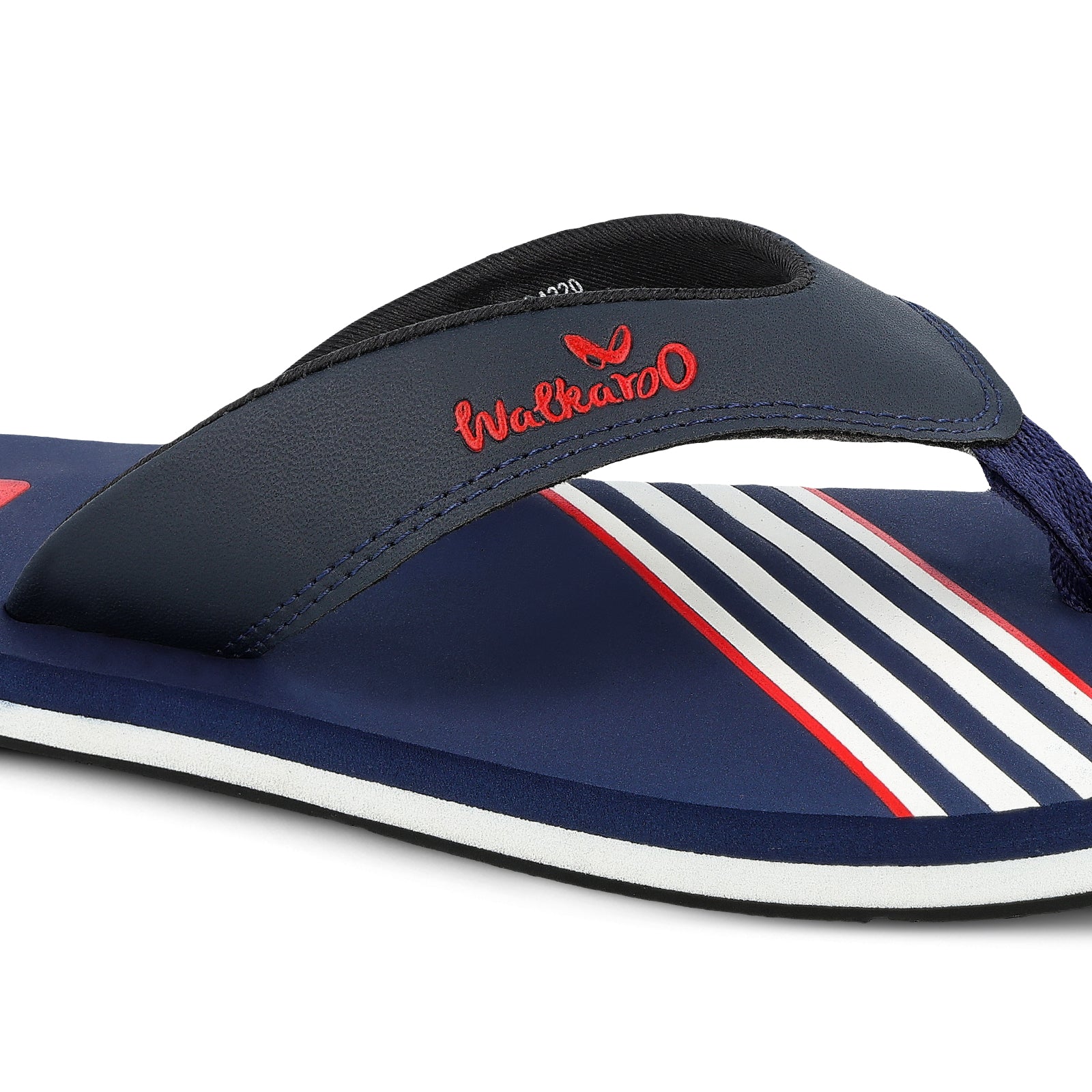 Walkaroo Men Striped Thong Flip-Flop  - WC4220 Blue white