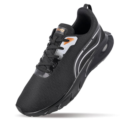 ZYLOK Men's Lace-up Sports Shoe - Black Gold