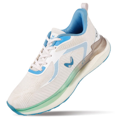 Men's Lace-up Sports Shoe - WS9122 White Turquoise
